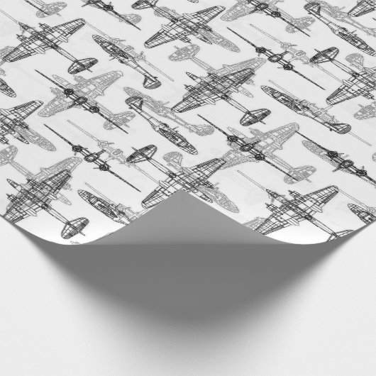 Blauwdruk 1-overlooppapier cadeaupapier (Hoek)