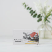 Blauwdruk Aannemer Bouwarchitect Visitekaartje (Staand voorkant)