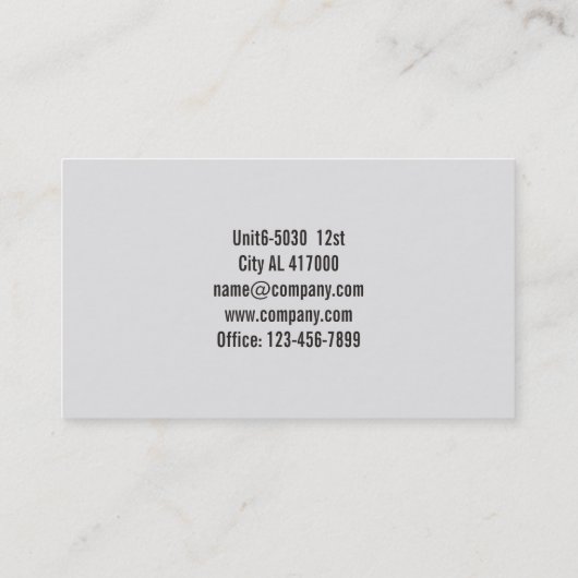 Blauwdruk Aannemer Bouwarchitect Visitekaartje (Achterkant)