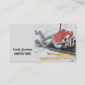 Blauwdruk Aannemer Bouwarchitect Visitekaartje (Voorkant)