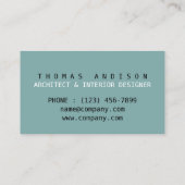 Blauwdruk aannemer interieurarchitect visitekaartje (Achterkant)
