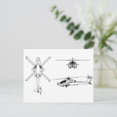 blauwdruk AH-64 Briefkaart (Staand voorkant)