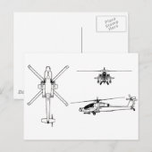 blauwdruk AH-64 Briefkaart (Voorkant / Achterkant)