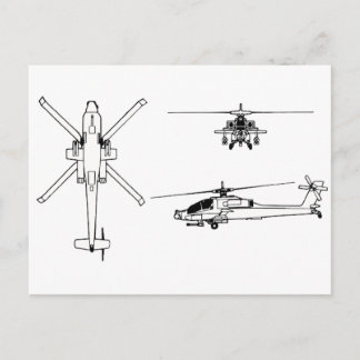 blauwdruk AH-64 Briefkaart