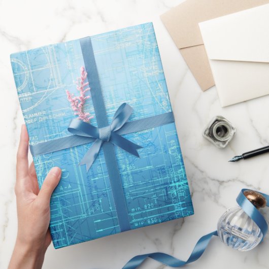 Blauwdruk Archief Cadeaupapier (Geschenken)