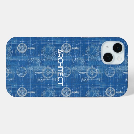Blauwdruk Architect Case-Mate iPhone Case (Achterkant (horizontaal))