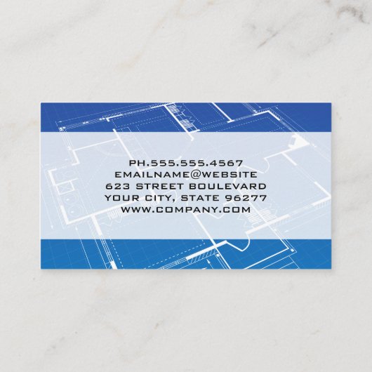 Blauwdruk | Architect Kompas Tool Visitekaartje (Achterkant)