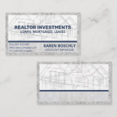 Blauwdruk architect | Vastgoedgebouw Visitekaartje (Voorkant / Achterkant)