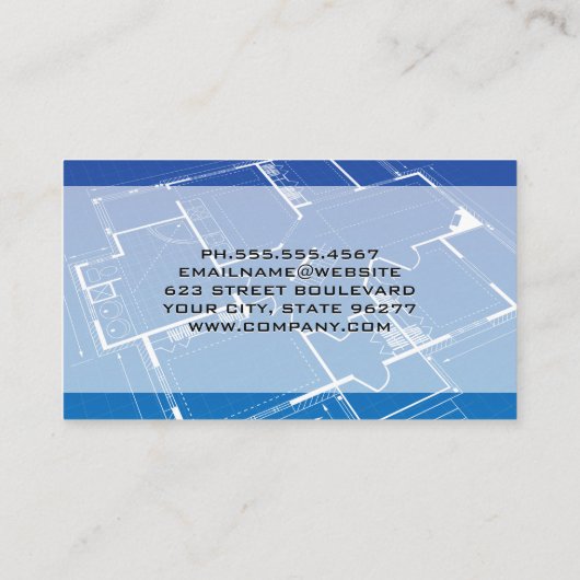 Blauwdruk | architectengebouw visitekaartje (Achterkant)