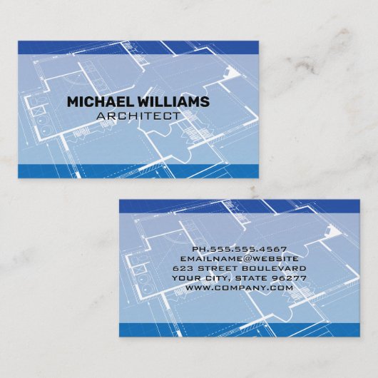 Blauwdruk | Architectenontwerp Visitekaartje (Voorkant / Achterkant)