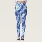 Blauwdruk Blauw Diagonaal Leggings (Voorkant)