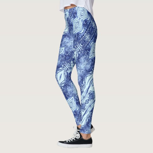 Blauwdruk Blauw Diagonaal Leggings (Links)