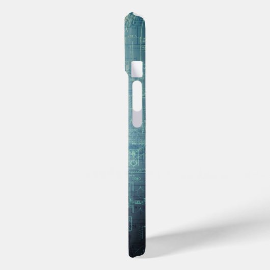 Blauwdruk - Blauw Esthetisch Case-Mate iPhone Case (Achterkant / Links)