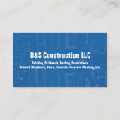 Blauwdruk bouwbedrijf visitekaartje (Achterkant)