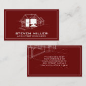 Blauwdruk | Computer met architecteningenieur Visitekaartje (Voorkant / Achterkant)