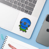 Blauwdruk Conure Sticker (Laptop met iPhone)