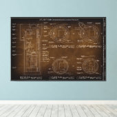 Blauwdruk eerste Amerikaanse ICBM-kernraket c. 196 Canvas Afdruk (Insitu (Houten vloer))