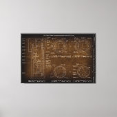 Blauwdruk eerste Amerikaanse ICBM-kernraket c. 196 Canvas Afdruk (Voorkant)