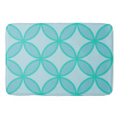 Blauwdruk en wit bloemblad badmat (Voorkant)