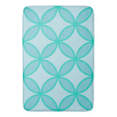 Blauwdruk en wit bloemblad badmat (Voorkant Verticaal)