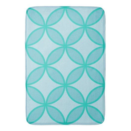 Blauwdruk en wit bloemblad badmat (Voorkant Verticaal)