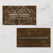 Blauwdruk | Houtkorrelachtergrond Visitekaartje (Voorkant / Achterkant)