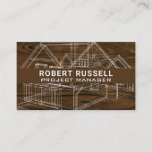 Blauwdruk | Houtkorrelachtergrond Visitekaartje (Voorkant)