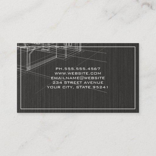 Blauwdruk huis | Architect | Bouw Visitekaartje (Achterkant)