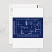 blauwdruk - intern plan briefkaart (Voorkant / Achterkant)