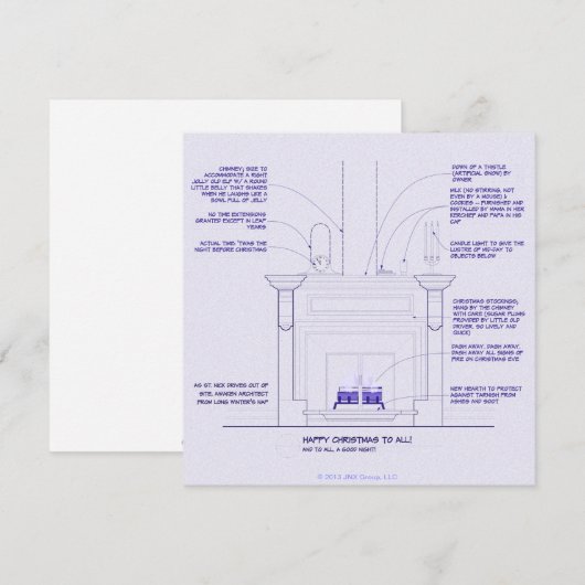 Blauwdruk kerstkaart (Voorkant / Achterkant)