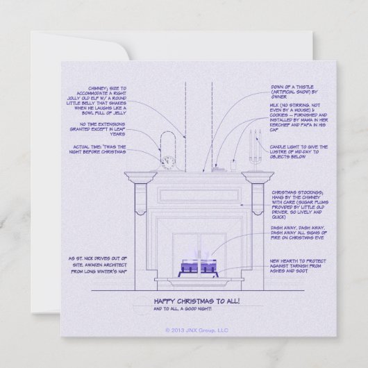 Blauwdruk kerstkaart (Voorkant)