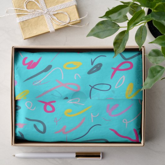 Blauwdruk met 90s-sfeer tissuepapier (Geschenk)