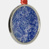 Blauwdruk Metalen Ornament (Rechts)