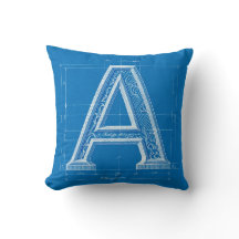 Blauwdruk Monogram Letter A