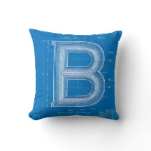 Blauwdruk Monogram Letter B