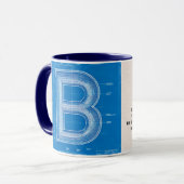 Blauwdruk Monogram Letter B Mok (Voorkant links)