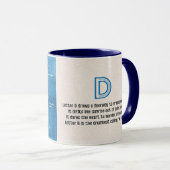 Blauwdruk Monogram Letter D Mok (Voorkant rechts)