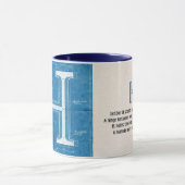 Blauwdruk Monogram Letter H Mok (Midden)