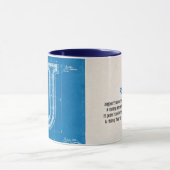 Blauwdruk Monogram Letter J Mok (Midden)