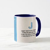 Blauwdruk Monogram Letter J Mok (Voorkant rechts)