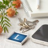 Blauwdruk Monogram Letter L Sleutelhanger (Zijkant)
