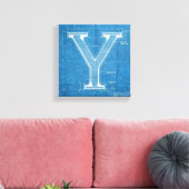 Blauwdruk Monogram Letter Y Canvas Afdruk (Insitu (Woonkamer))
