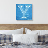 Blauwdruk Monogram Letter Y Canvas Afdruk (Insitu (Slaapkamer))