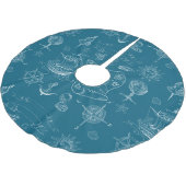 Blauwdruk Nautisch grafisch patroon Kerstboom Rok (Gekanteld)