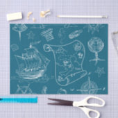 Blauwdruk Nautisch grafisch patroon Tissuepapier (Craft)