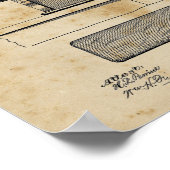 Blauwdruk op het decor-strijkbord van waskamer poster (Hoek)