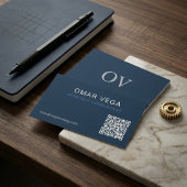 Blauwdruk Raster Minimaal Modern QR Code | Consult Visitekaartje