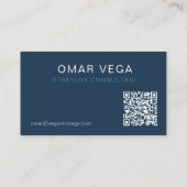 Blauwdruk Raster Minimaal Modern QR Code | Consult Visitekaartje (Achterkant)