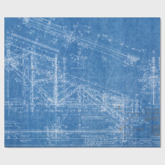 Blauwdruk Structuur Patroon Architectuur Building  Cadeaupapier (Vlak)