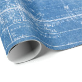 Blauwdruk Structuur Patroon Architectuur Building  Cadeaupapier (Rol Hoek)